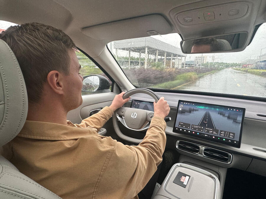 interior driving autocar