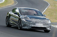 Tesla Model S Plaid update camo front quarter tracking