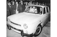 Nicolae Ceausescu driving the first Dacia car Nicolae Ceausescu driving the first Dacia car