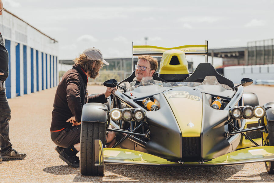 Matt Saunders inside Ariel Atom 4RR
