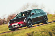 Kia EV4 front quarter tracking Kia EV4 front quarter tracking