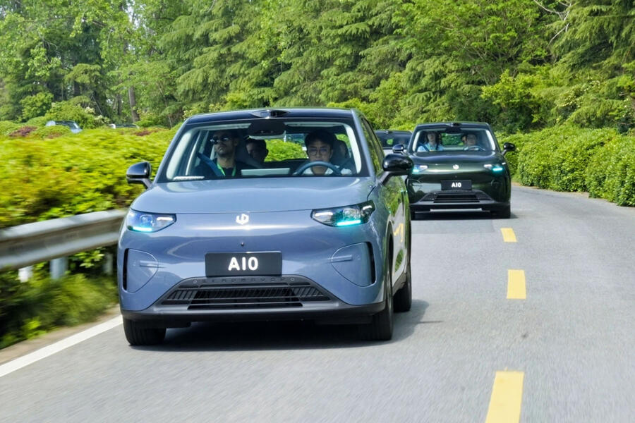Leapmotor B03Xs driving on the road in China, badged as A10s