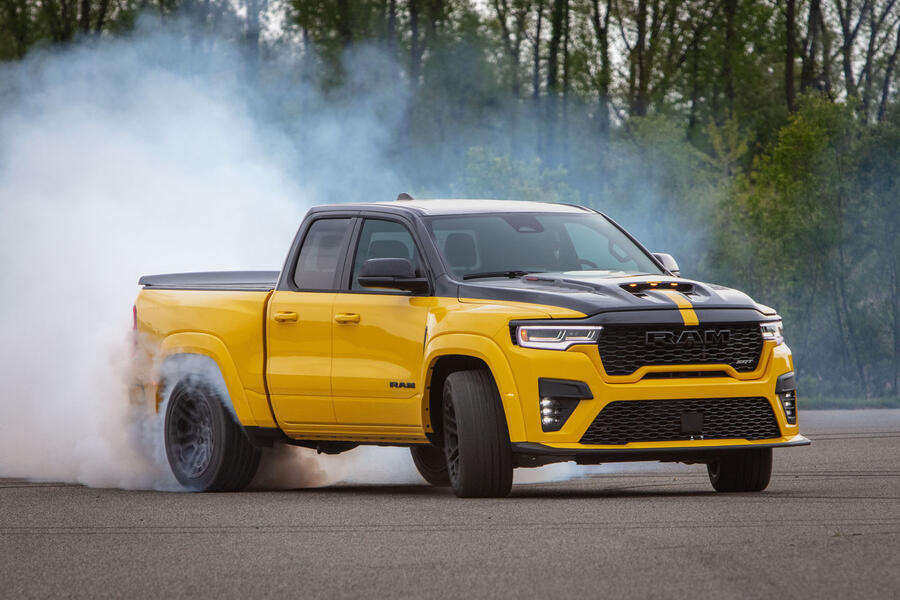 Ram Rumble Bee doing a burnout