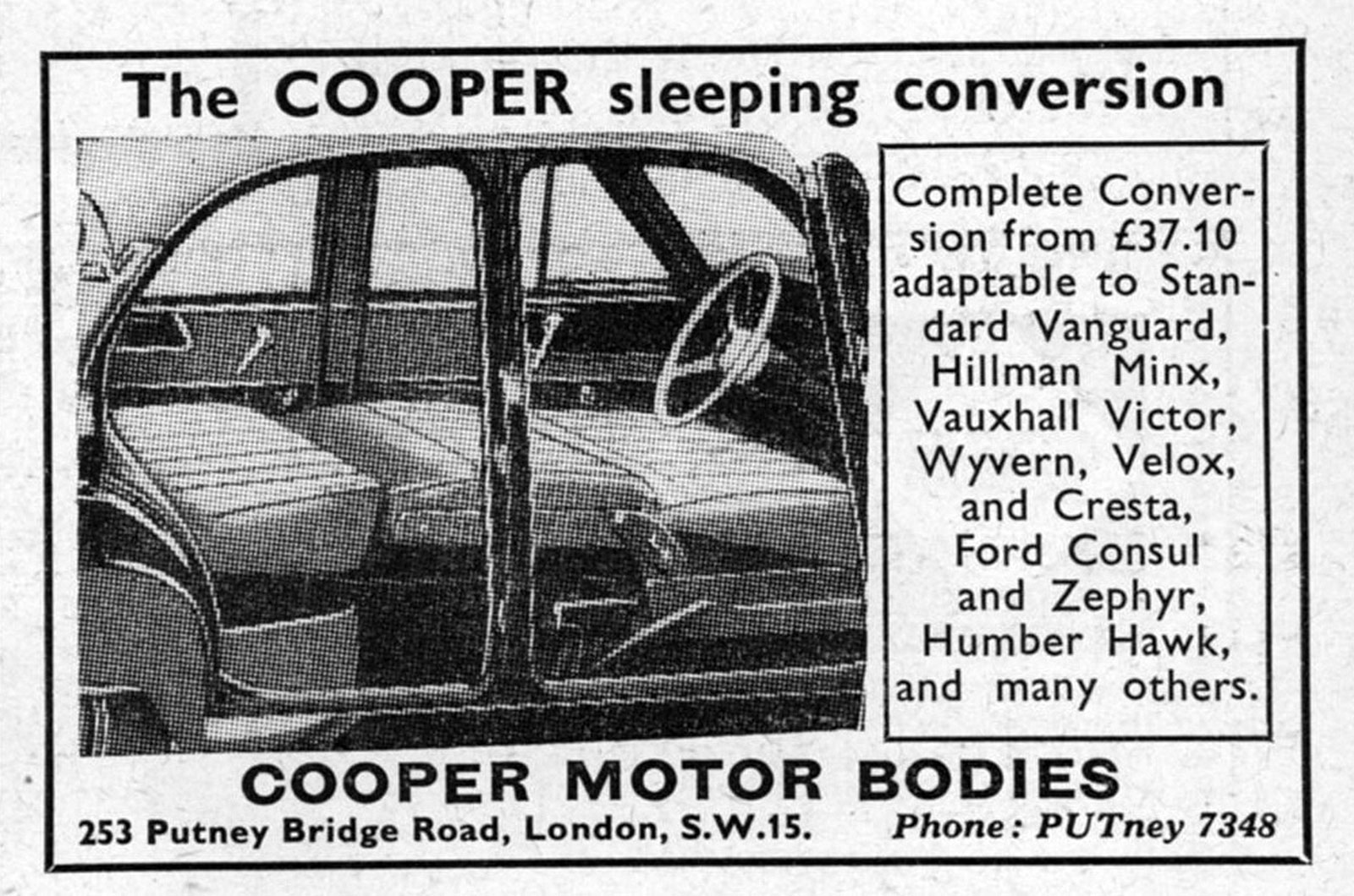Cooper sleeping conversion
