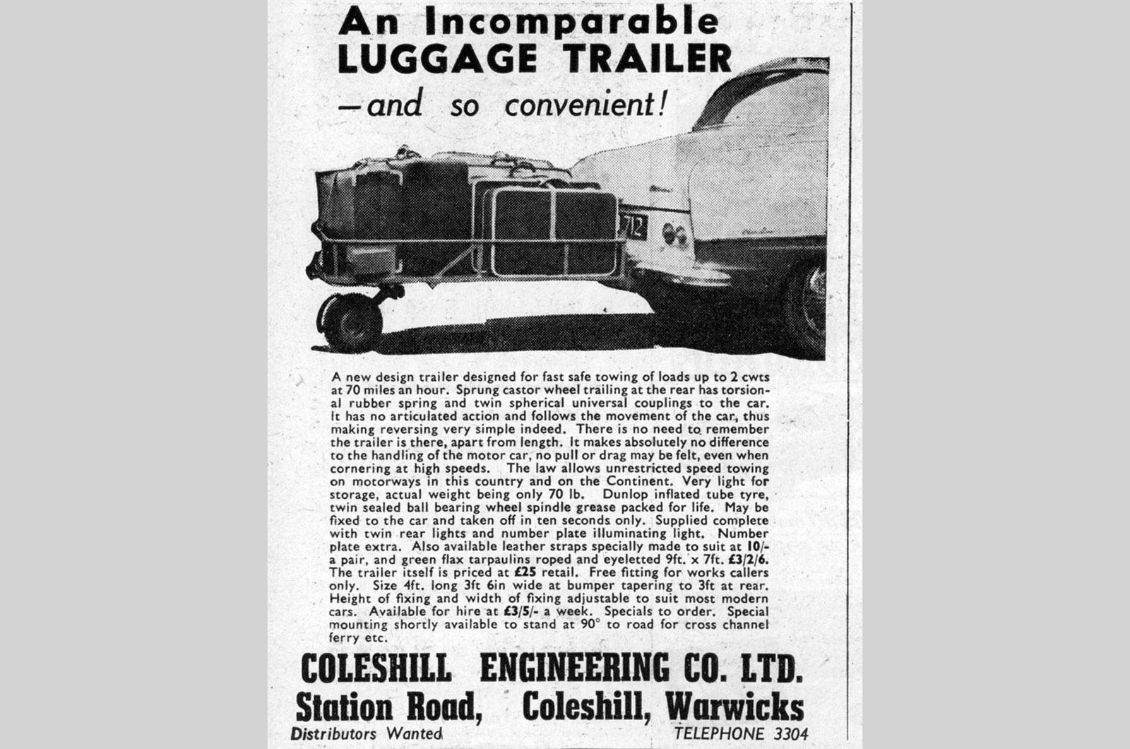 Coleshill Engineering trailer