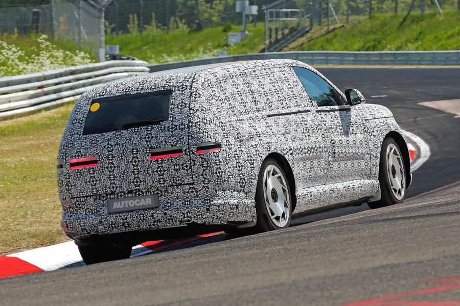 Genesis GV90 in camo – rear quarter
