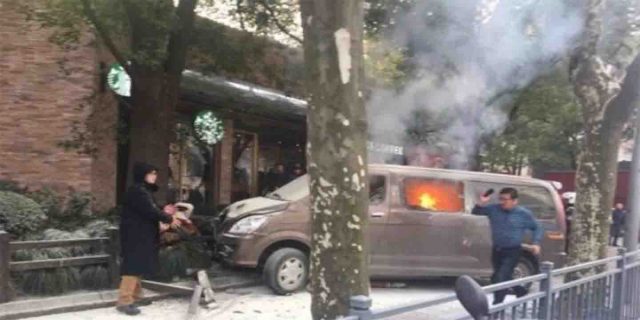 Burning van ploughs into crowd in Shanghai Shanghai