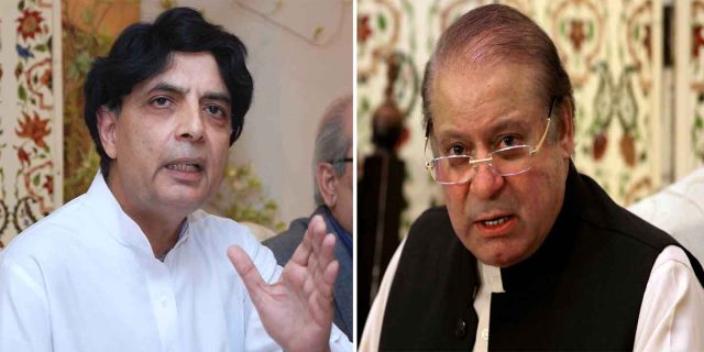 Chaudhry Nisar reprimands the Interior Minister for not placing Nawaz Sharif’s name on ECL Chaudhry Nisar