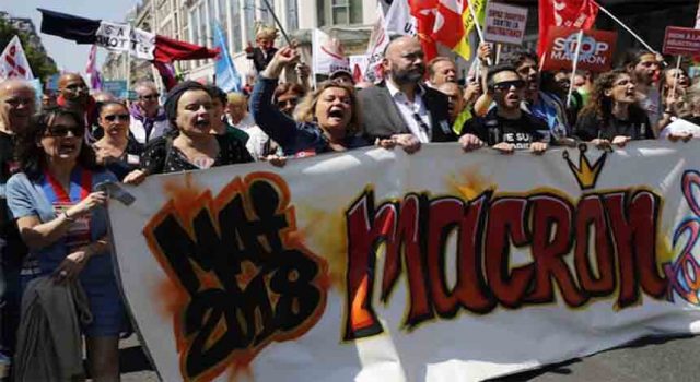 Tens of thousands stage anti-Macron protest in Paris Paris
