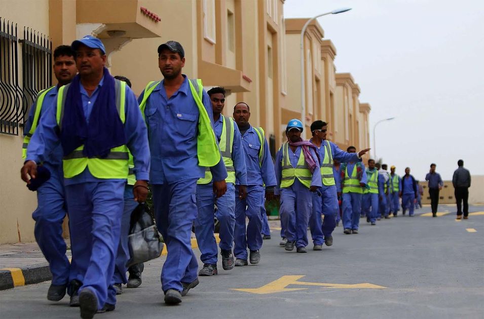 workers protest in qatar