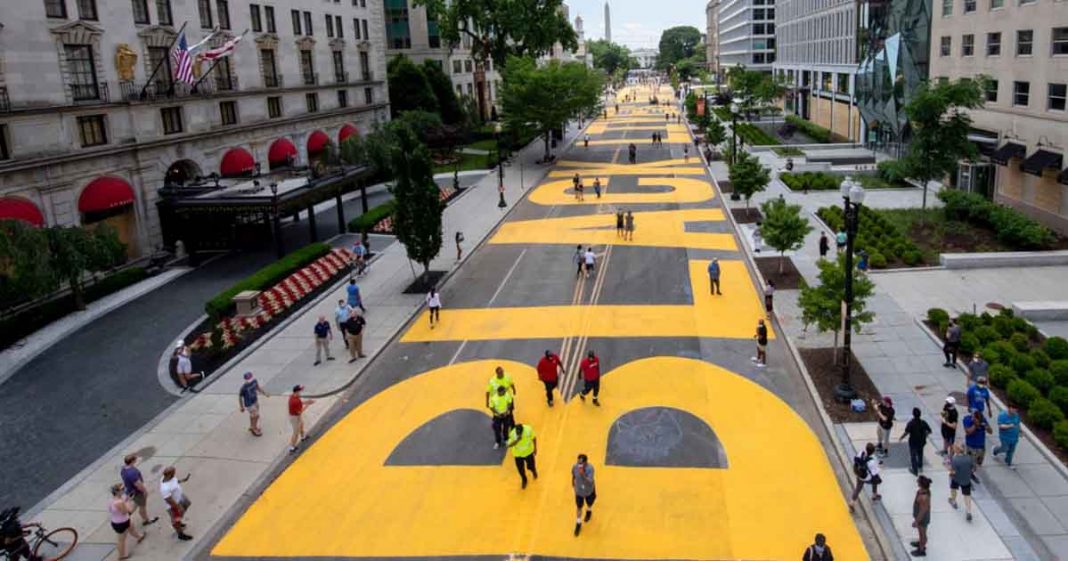 Black Lives Matter painted on DC road