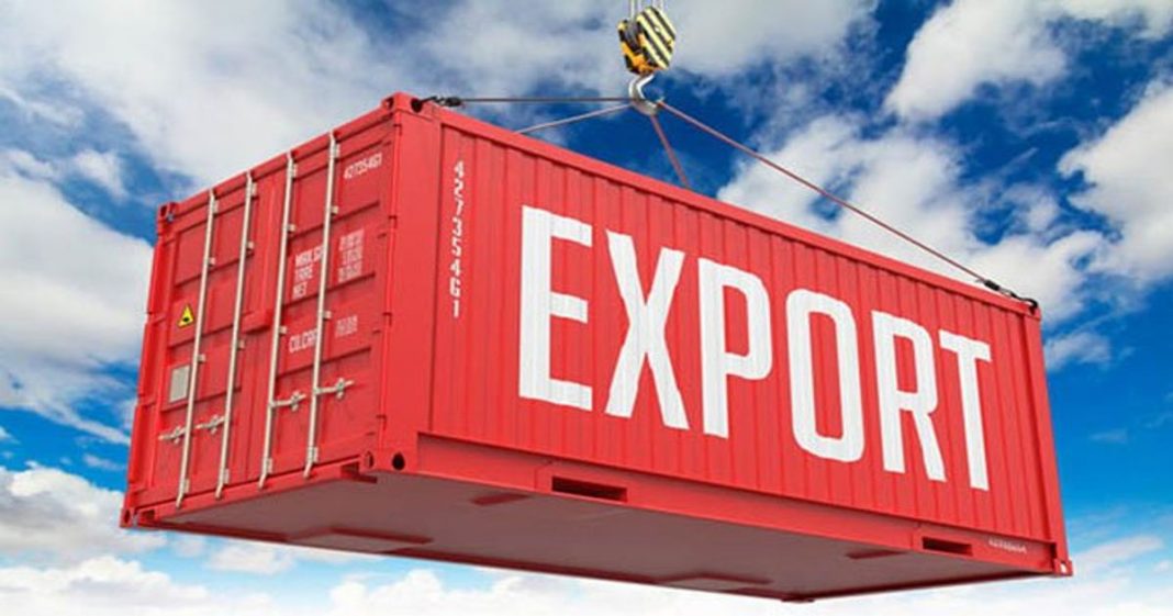 Cotton Exports fall( shows a container with export written on it)