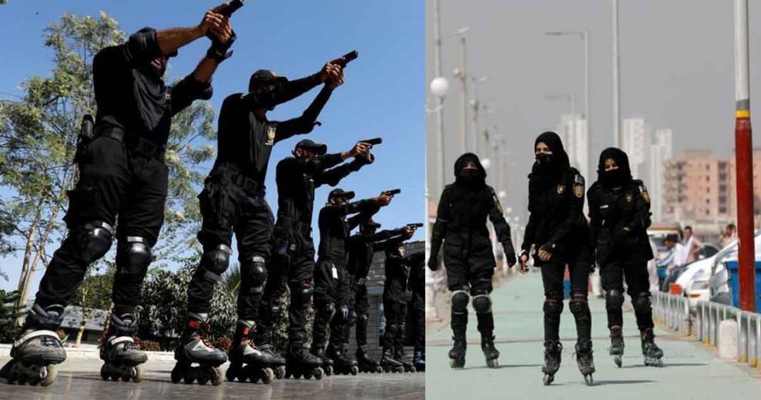 Karachi rollerblade police