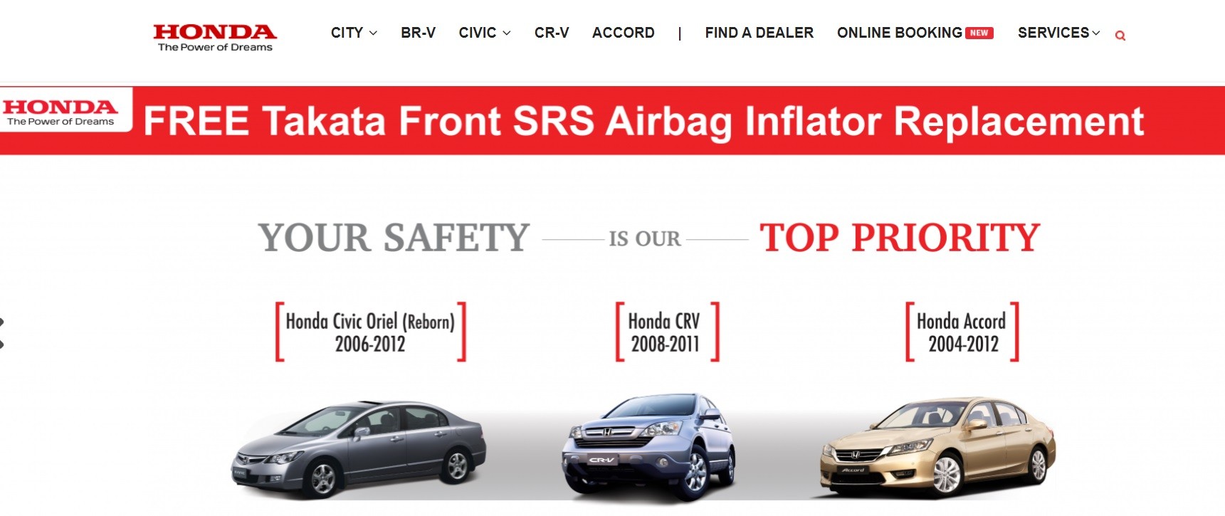 advertisement for replacement of airbags for free