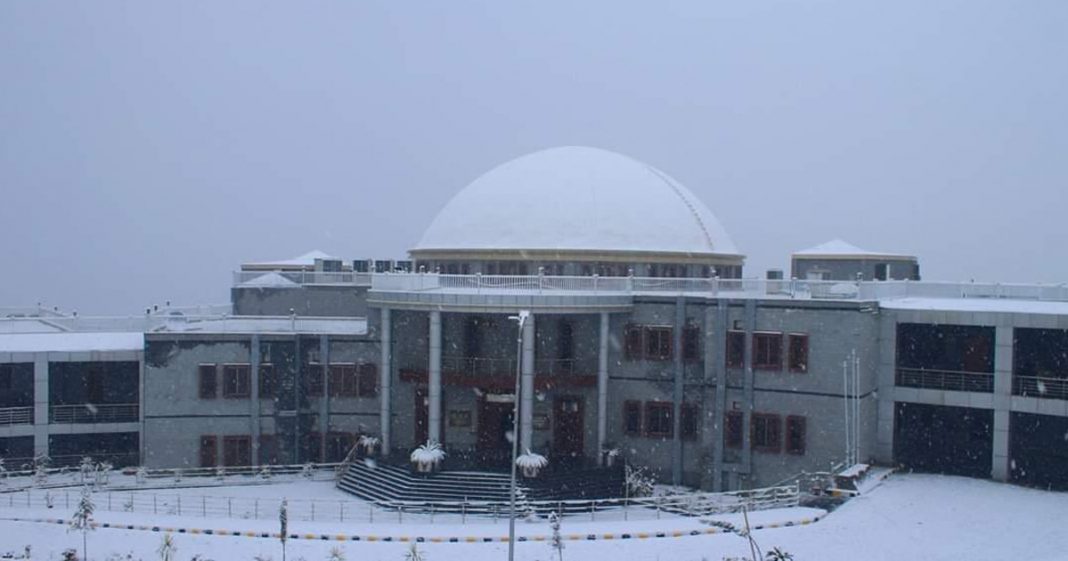 GB assembly covered in snow