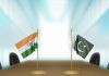 Indian Pakistani flags on a table