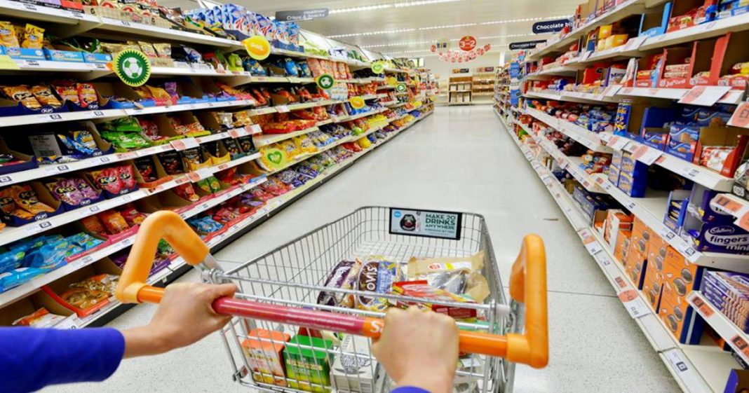 grocery store aisle shown