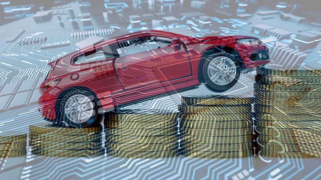 Semiconductor in background with Car in front