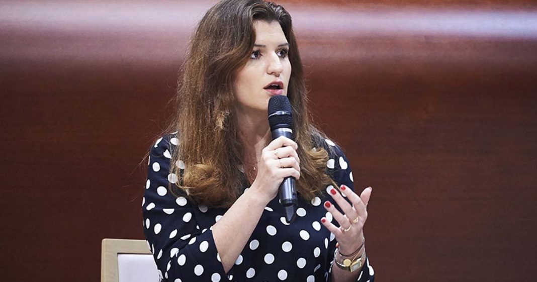 French Minister Marlene Schiappa talking