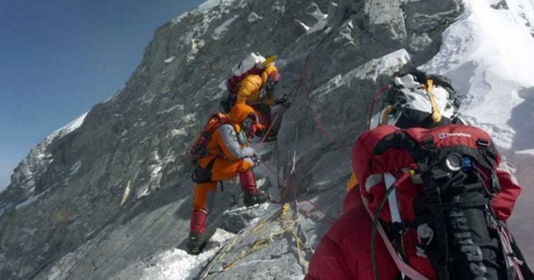 female climber in Nepal
