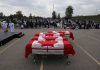 Muslim victims of truck attack given farewell with coffins draped in Canadian flags