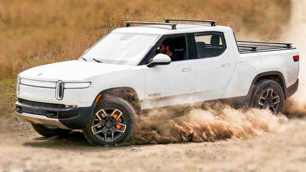 Rivian R1T in a desert drive