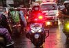 Indonesian biker escort ambulances