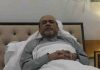It shows former president of Pakistan asif zardari lying on hospital bed