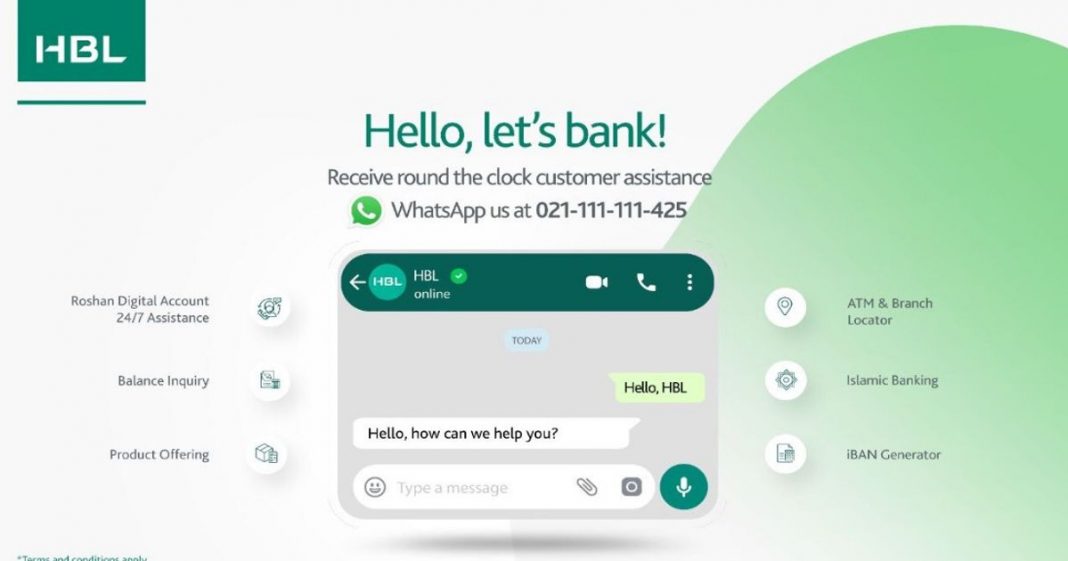 HBL WhatsApp banking services