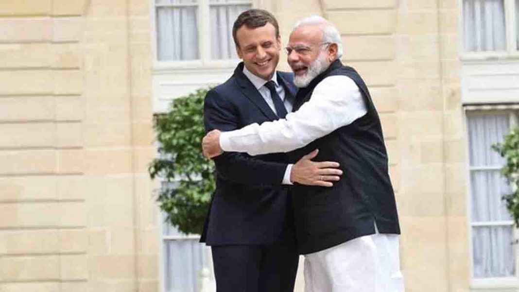 Dassault deal probe (shows PM Modi hugging French president Macron)