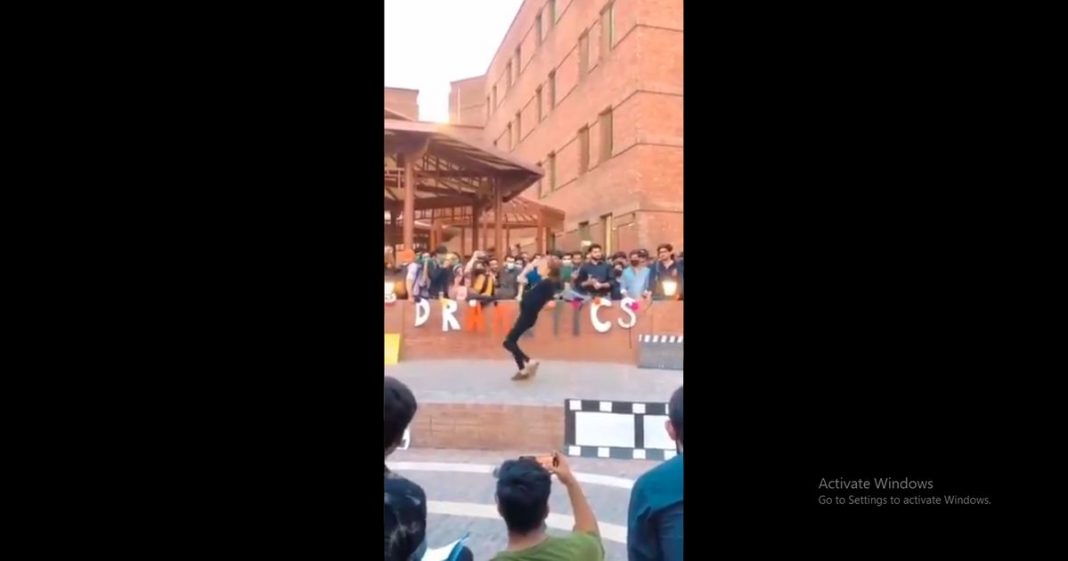 video girl dancing university