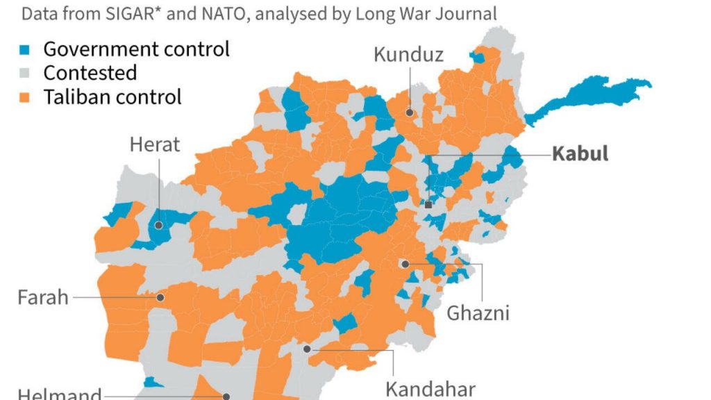 Afghan forces vs Taliban areas