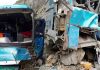 Shows destroyed buses in Upper Kohistan blast