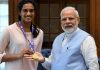Sindhu ice cream with Modi