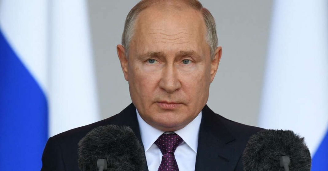 Russian president Putin delivering speech over Afghanistan crisis