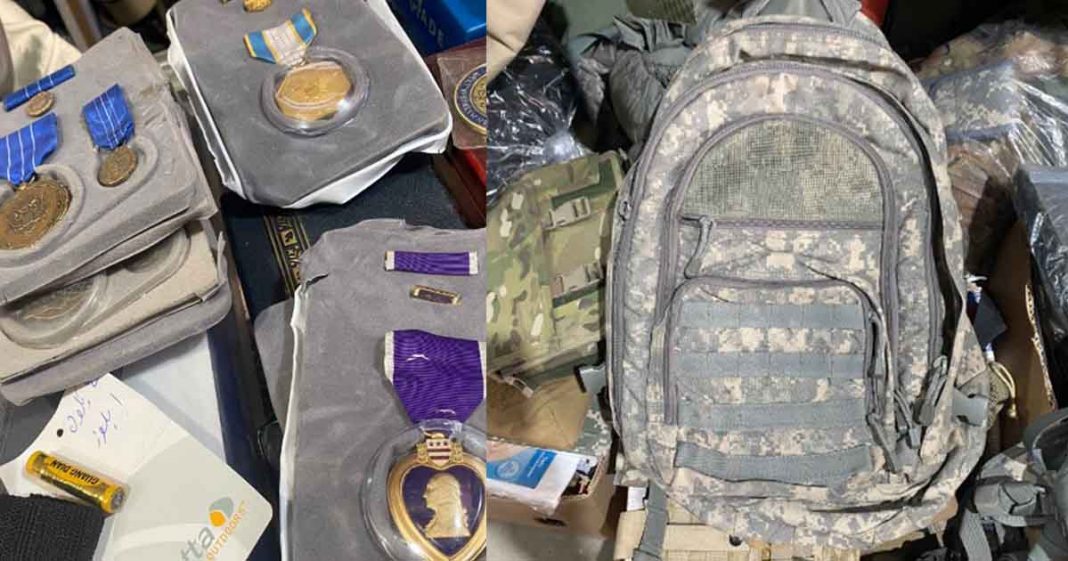 Abandoned US soldiers items