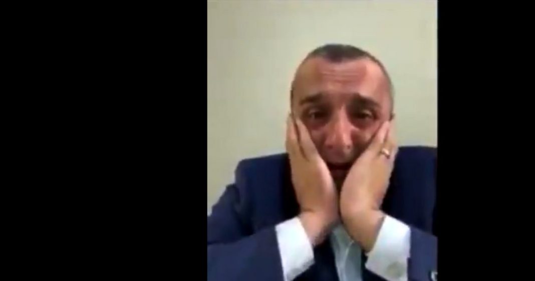Amrullah Saleh crying