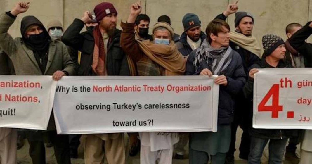 Afghan airport staff protest