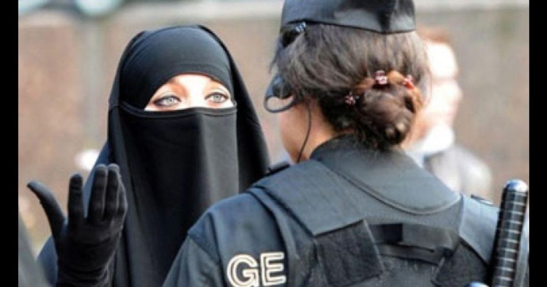 French police beat women