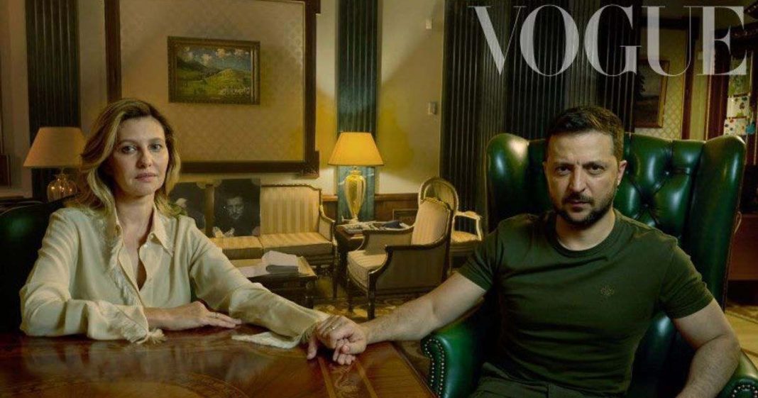 Ukrainian president pose for magazine