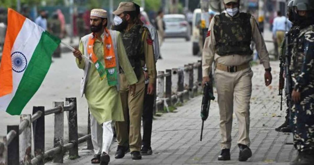 BJP forcing Kashmiris buy flag