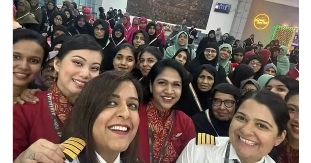 Indian flight female pilgrims