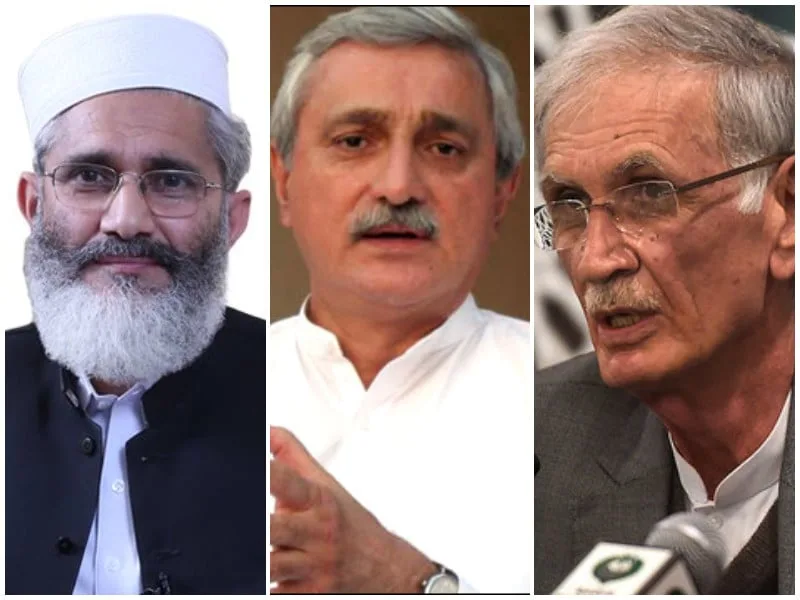 Tareen, Khattak quit politics while Siraj ul Haq resigns as 