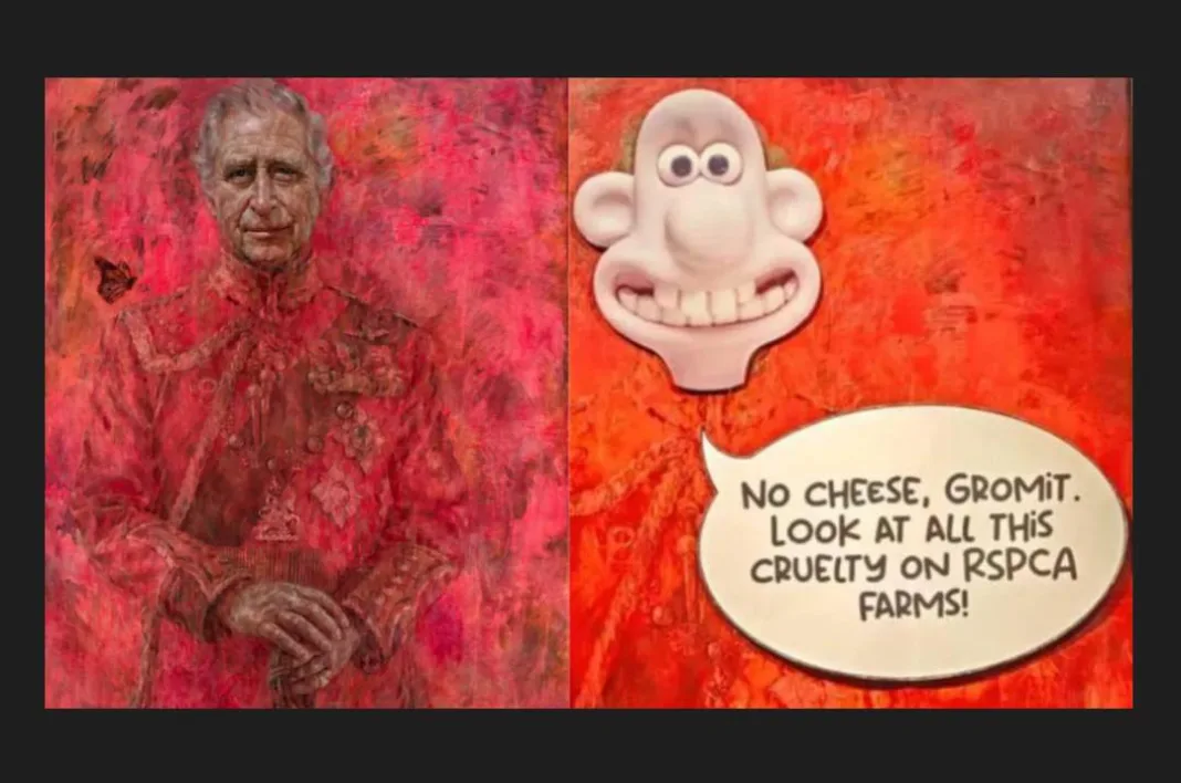 Animal Rights Activists Target King Charles' Portrait
