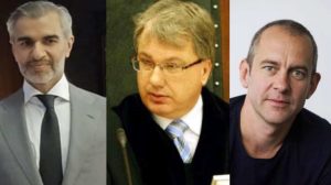 Umar Farooq Zahoor (left), the convicted judge judge Arild Nesdal and the right-wing Verdens Gang reporter Rolf John Wideroe