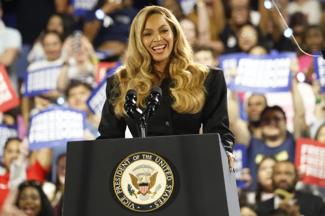 beyonce at kamala harris rally