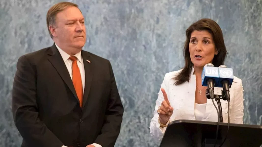 former Republican presidential contender Nikki Haley and former Secretary of State Mike Pompeo