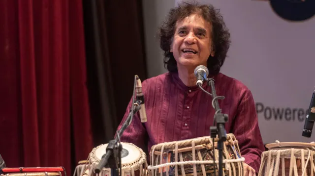 Indian tabla maestro Zakir Hussain