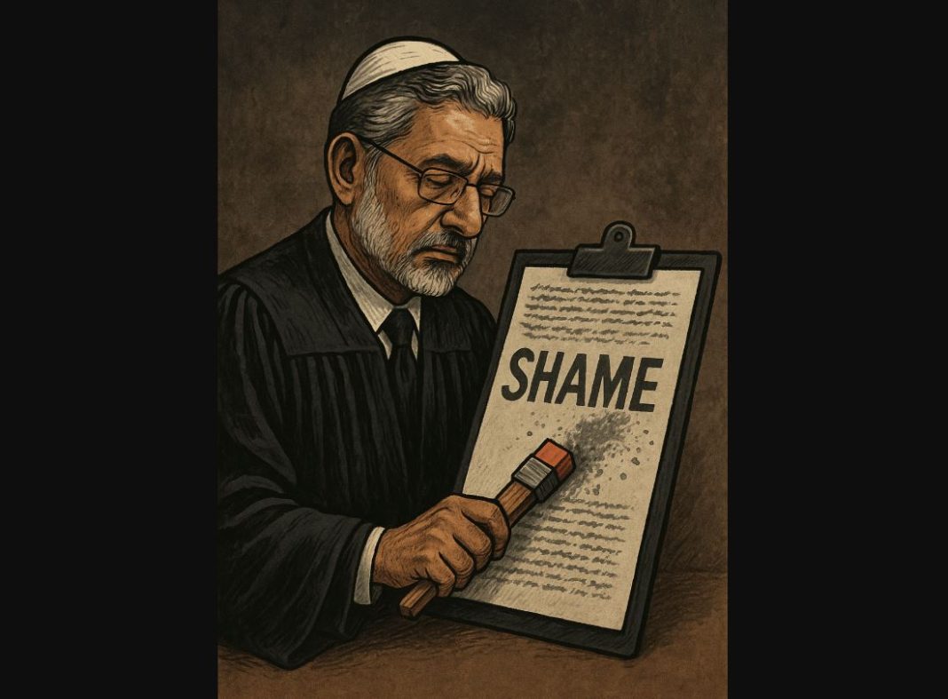 The Judge Cannot Erase His Shame