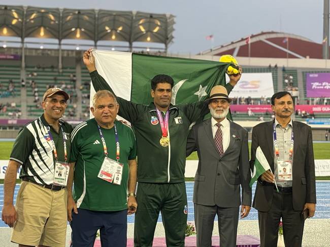 Arshad Nadeem wins gold at Asian Athletics Championships